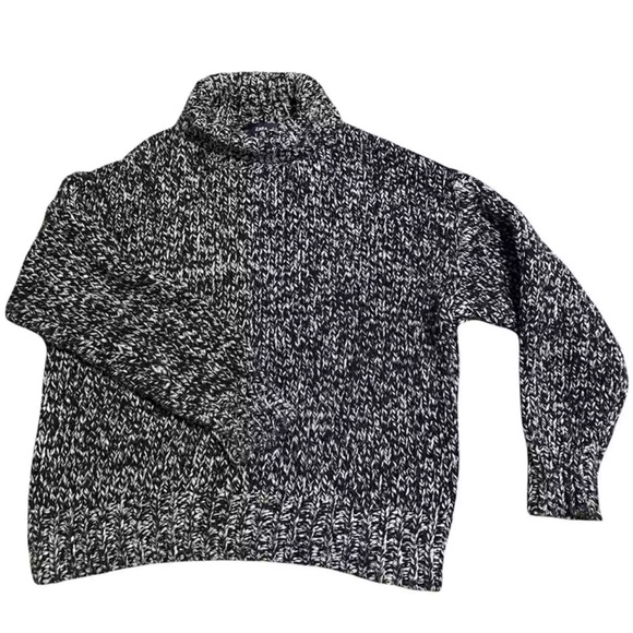 Zara Black/White Marled Chunky Sweater   Size Small - Picture 1 of 12